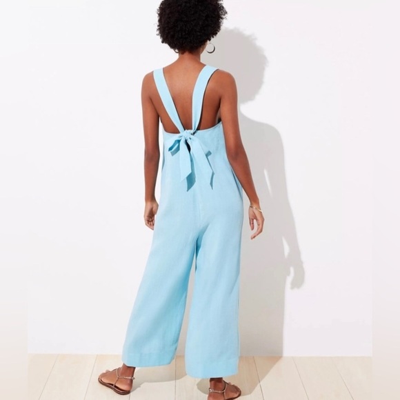 Tiffany blue LOFT BEACH jumpsuit size medium NWT - Picture 3 of 7